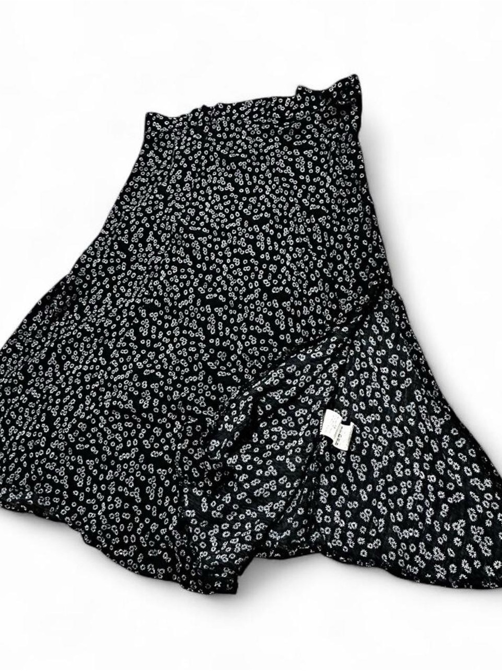 SHEIN Black Floral A-Line Midi Skirt